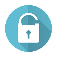 padlock blue flat icon secure sign