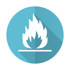 flame blue flat icon