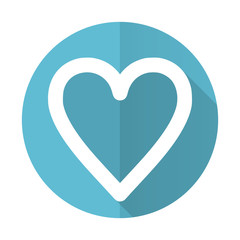 heart blue flat icon love sign