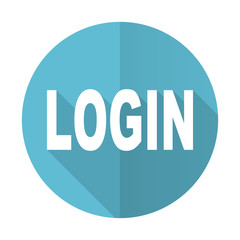 login blue flat icon