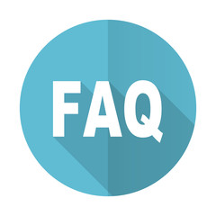 faq blue flat icon