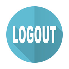 logout blue flat icon
