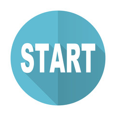 start blue flat icon