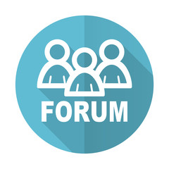 forum blue flat icon