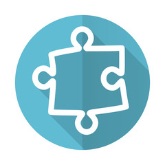 puzzle blue flat icon