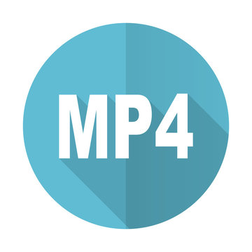 mp4 blue flat icon