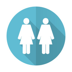 couple blue flat icon people sign team symbol