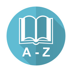 dictionary blue flat icon