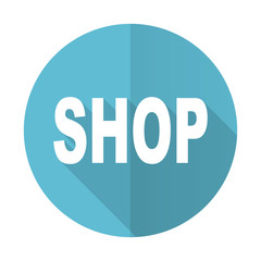 shop blue flat icon