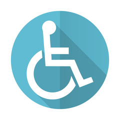 wheelchair blue flat icon