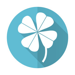 four-leaf clover blue flat icon