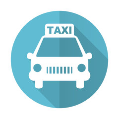 taxi blue flat icon