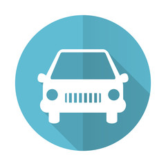 car blue flat icon auto sign