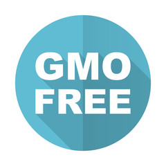 gmo free blue flat icon no gmo sign