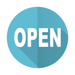 open blue flat icon