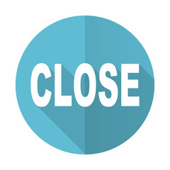 close blue flat icon