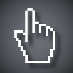 Vector pixelated hand cursor