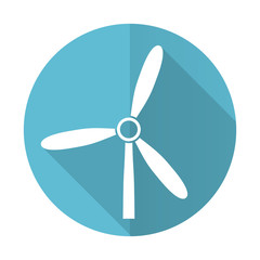 windmill blue flat icon renewable energy sign