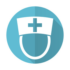 nurse blue flat icon hospital sign