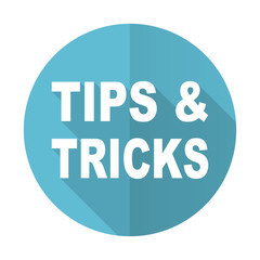 tips tricks blue flat icon