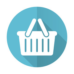 cart blue flat icon shopping cart symbol