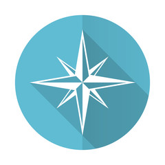 compass blue flat icon