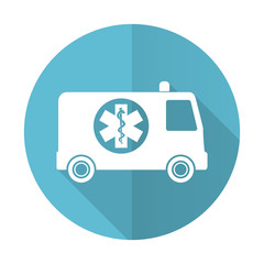 ambulance blue flat icon
