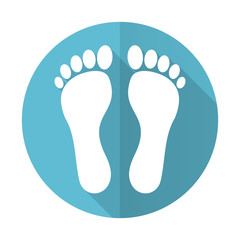 foot blue flat icon