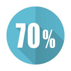 70 percent blue flat icon sale sign