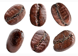 Coffee beans isolated on white