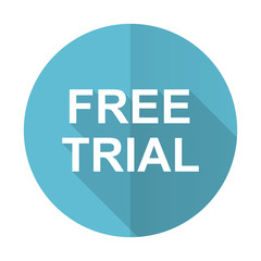 free trial blue flat icon