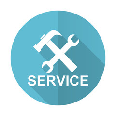 Fototapeta premium service blue flat icon