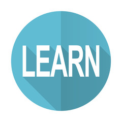 learn blue flat icon