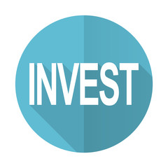 invest blue flat icon
