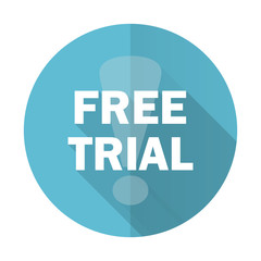 free trial blue flat icon