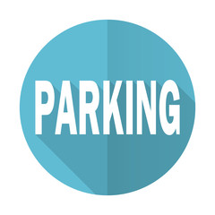 parking blue flat icon