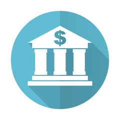 bank blue flat icon