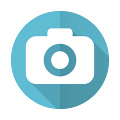 photo camera blue flat icon photography sign