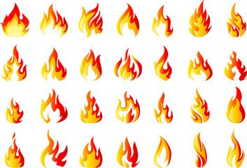 Fire icons set for you design - 80339975