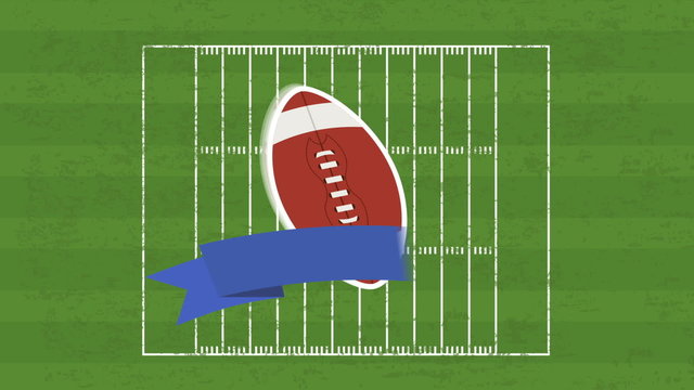Football Field and ball, Video animation, HD 1080