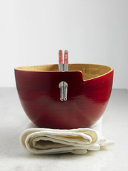 Chinese bowl and chopsticks