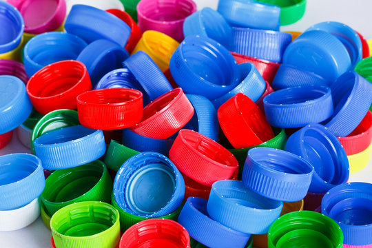 Colorful plastic bottle screw caps