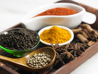 tray of spices