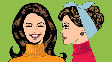 pop art retro women in comics style that gossip