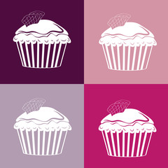 Cupcakes Seamless linear pattern