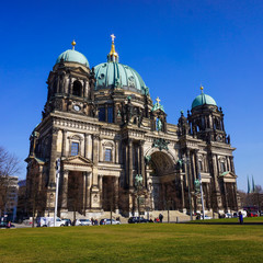Fototapeta na wymiar BERLIN - MARCH 18: Berlin Cathedral located on Museum Island, a