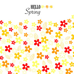 Floral vivid colors hello spring background vector