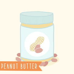 Peanut butter in jar.