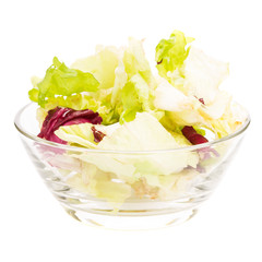 Fresh vitamins salad in glass bowl