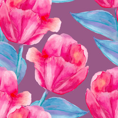 Watercolor seamless floral pattern